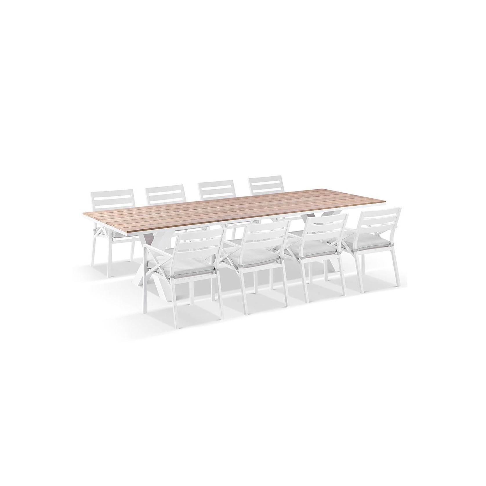 Kansas 3m Aluminium Dining Table with 10 Chairs gallery detail image