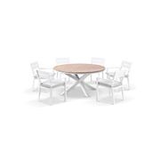 Tuscany Round 1.5m Dining Table with 6 Santorini Chairs gallery detail image