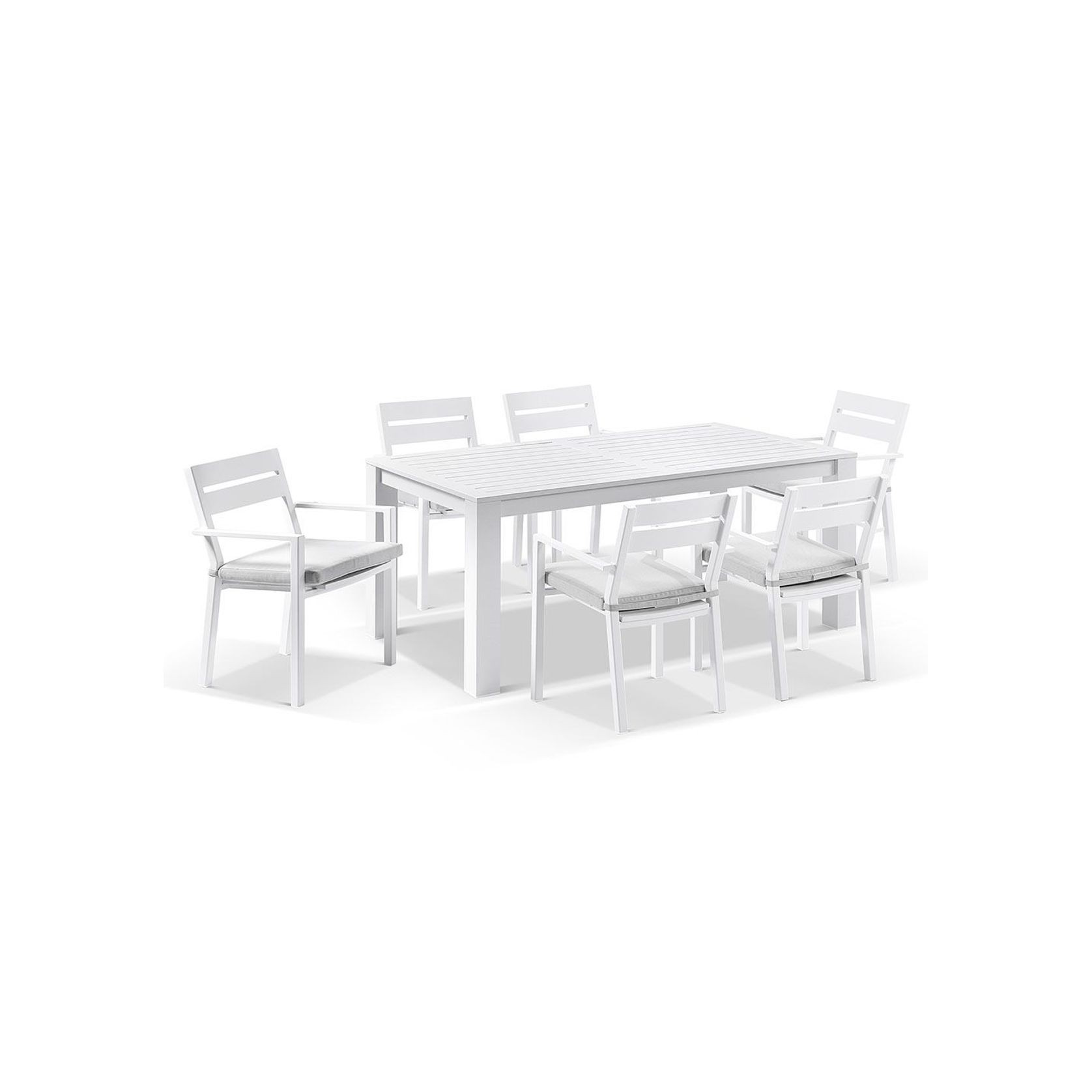 Santorini 6 Seater Rectangle Aluminium Dining Setting gallery detail image