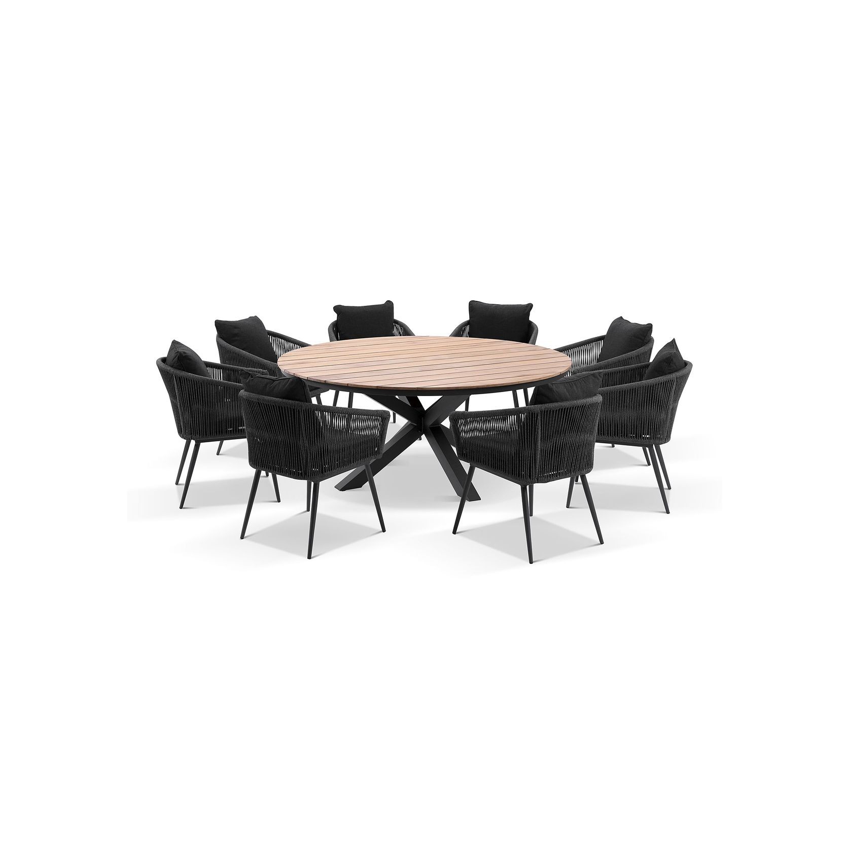 Tuscany Round 1.8m Dining Table w/ 8 Herman Rope Chairs gallery detail image