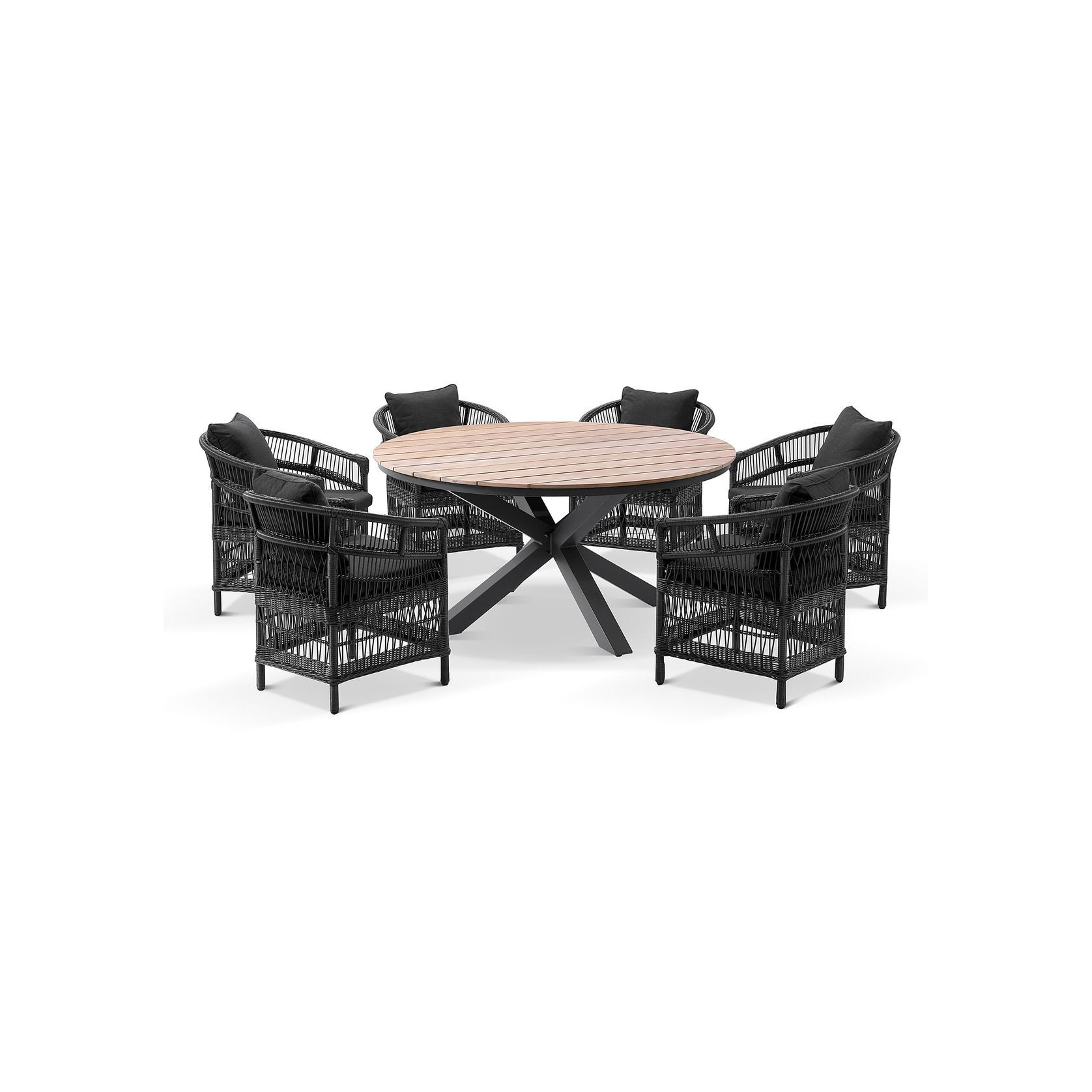 Tuscany Round 1.5m Dining Table with 6 Malawi Chairs gallery detail image
