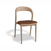Mia Chair - Natural with Vegan Leather Seat Pad gallery detail image