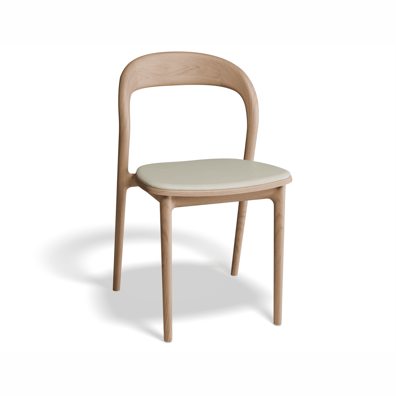 Mia Chair - Natural with Vegan Leather Seat Pad gallery detail image