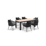Balmoral 1.8m Teak Dining Table w/ 6 Herman Rope Chairs gallery detail image