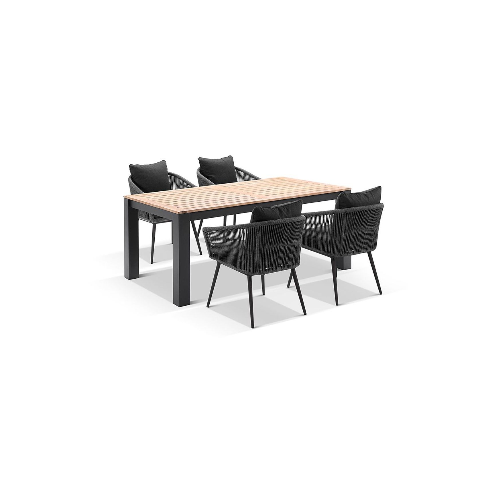 Balmoral 1.8m Teak Dining Table w/ 6 Herman Rope Chairs gallery detail image