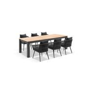 Balmoral 2.5m Teak Dining Table w/ 8 Herman Rope Chairs gallery detail image