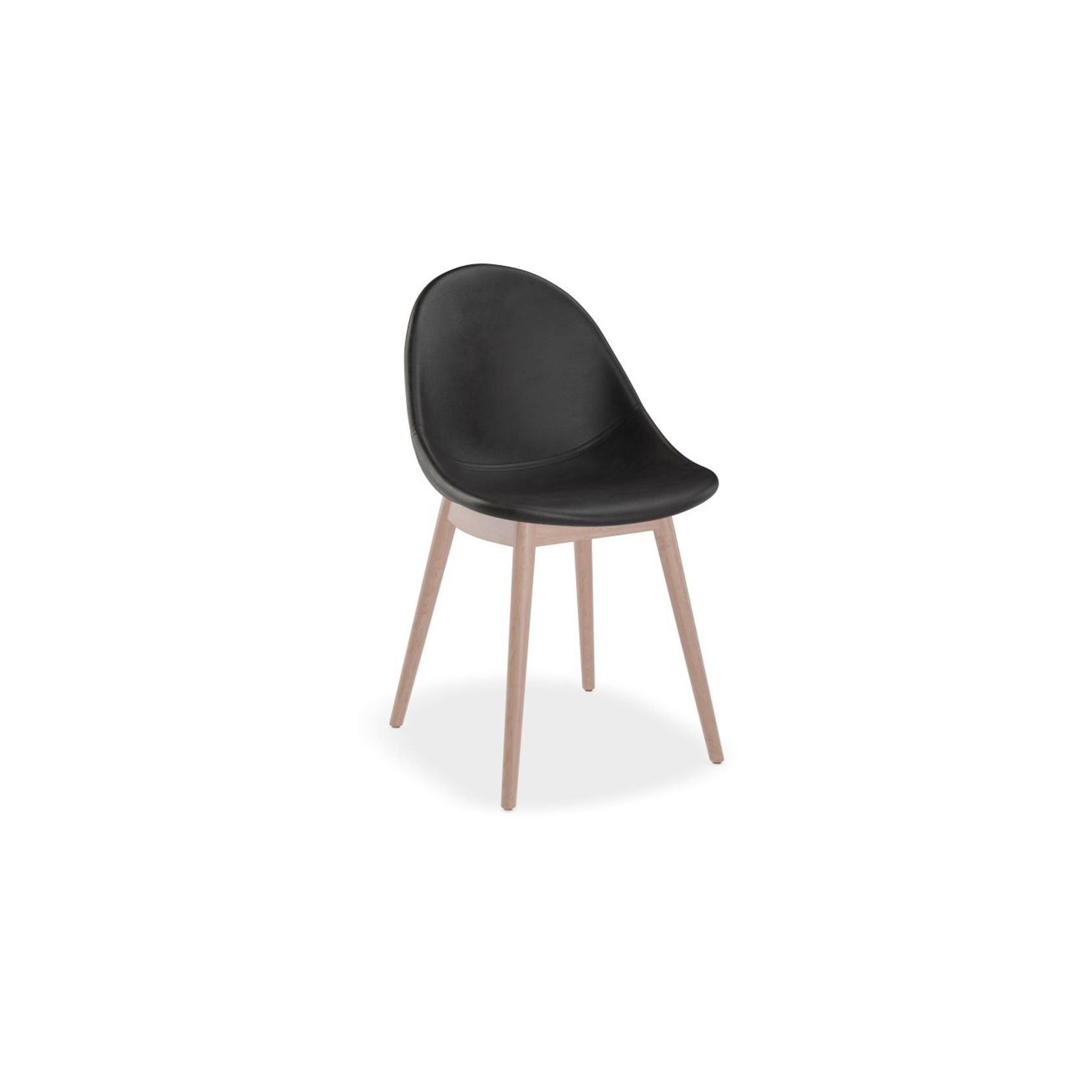 Pebble Chair Black Upholstered Vintage Seat - Sled Base - Black gallery detail image