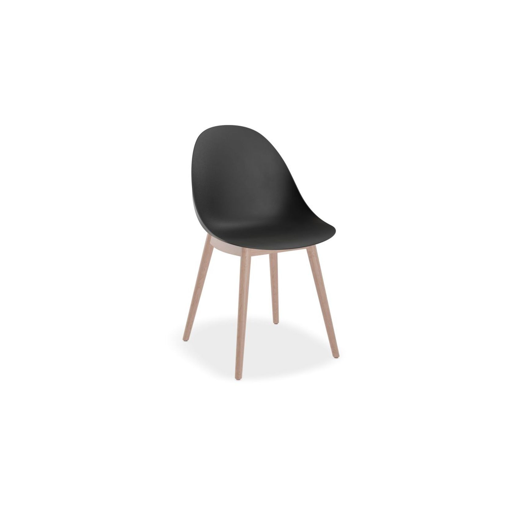 Pebble Chair Black with Shell Seat - Swivel Base gallery detail image