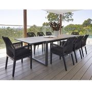 Bora Extension Dining Setting with 8 x Hugo Rope Chairs gallery detail image