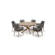 Houston 1.5m Dining Table w/6 Hugo Chairs in Oak Timber gallery detail image
