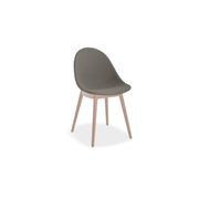 Pebble Fabric Dark Grey Upholstered Chair - Sled Base - Black gallery detail image
