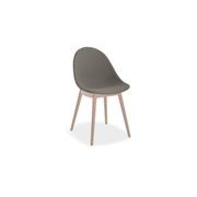 Pebble Fabric Dark Grey Upholstered Chair - Pyramid Fixed Base with Castors - Black gallery detail image