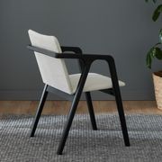 Elm Black Hardwood Dining Chair | Beige Fabric gallery detail image