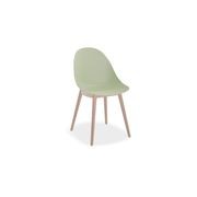 Pebble Chair Mint Green with Shell Seat - Sled Stackable Base - Black gallery detail image