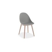Pebble Chair Grey with Shell Seat - Natural Beechwood Base gallery detail image