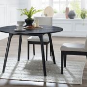 Kotor Black Hardwood Dining Chair | Beige Fabric gallery detail image