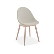 Pebble Fabric Light Grey Upholstered Chair - Swivel Base - Black gallery detail image