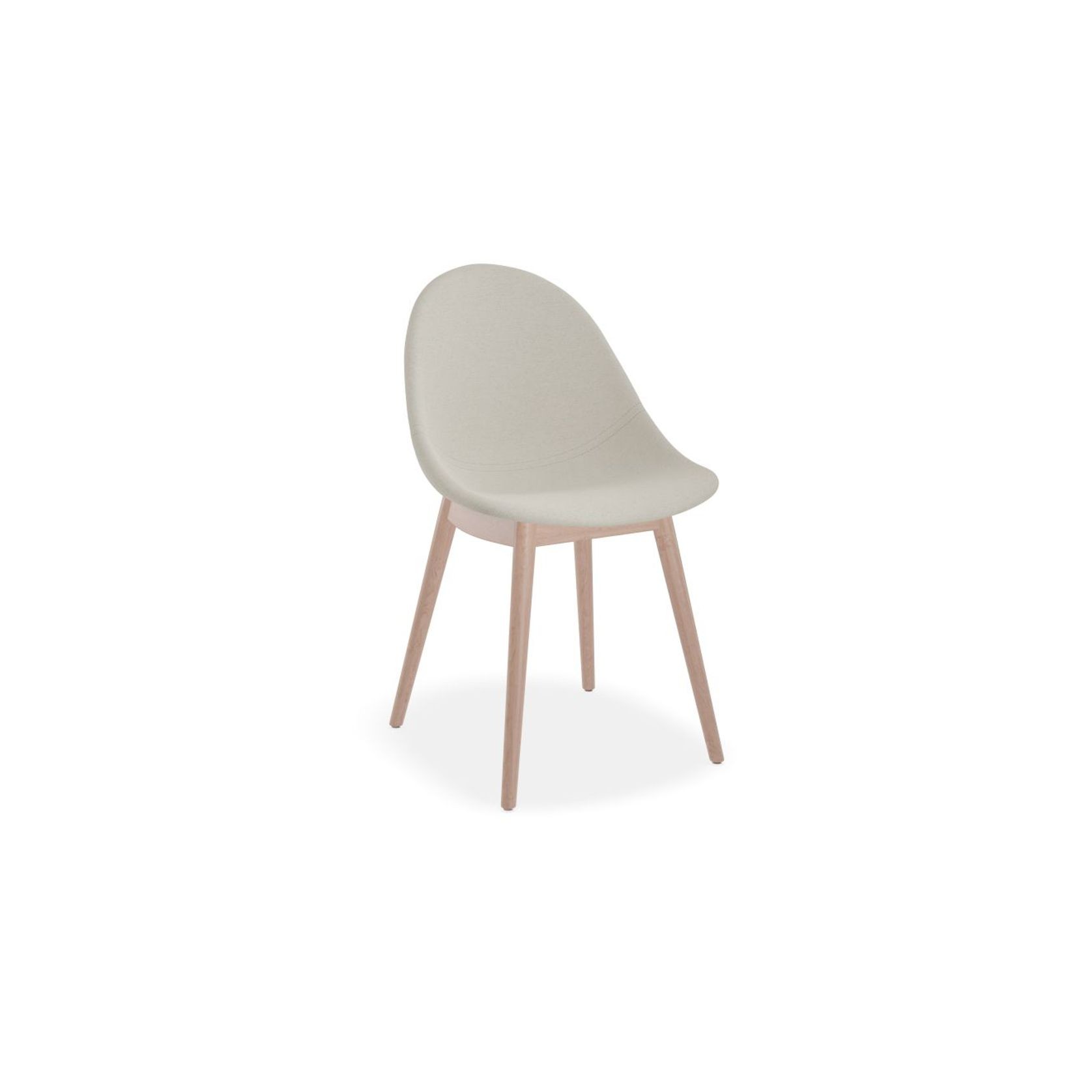 Pebble Fabric Light Grey Upholstered Chair - Sled Base - White gallery detail image
