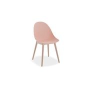 Pebble Chair Soft Pink with Shell Seat - Sled Stackable Base - Black gallery detail image