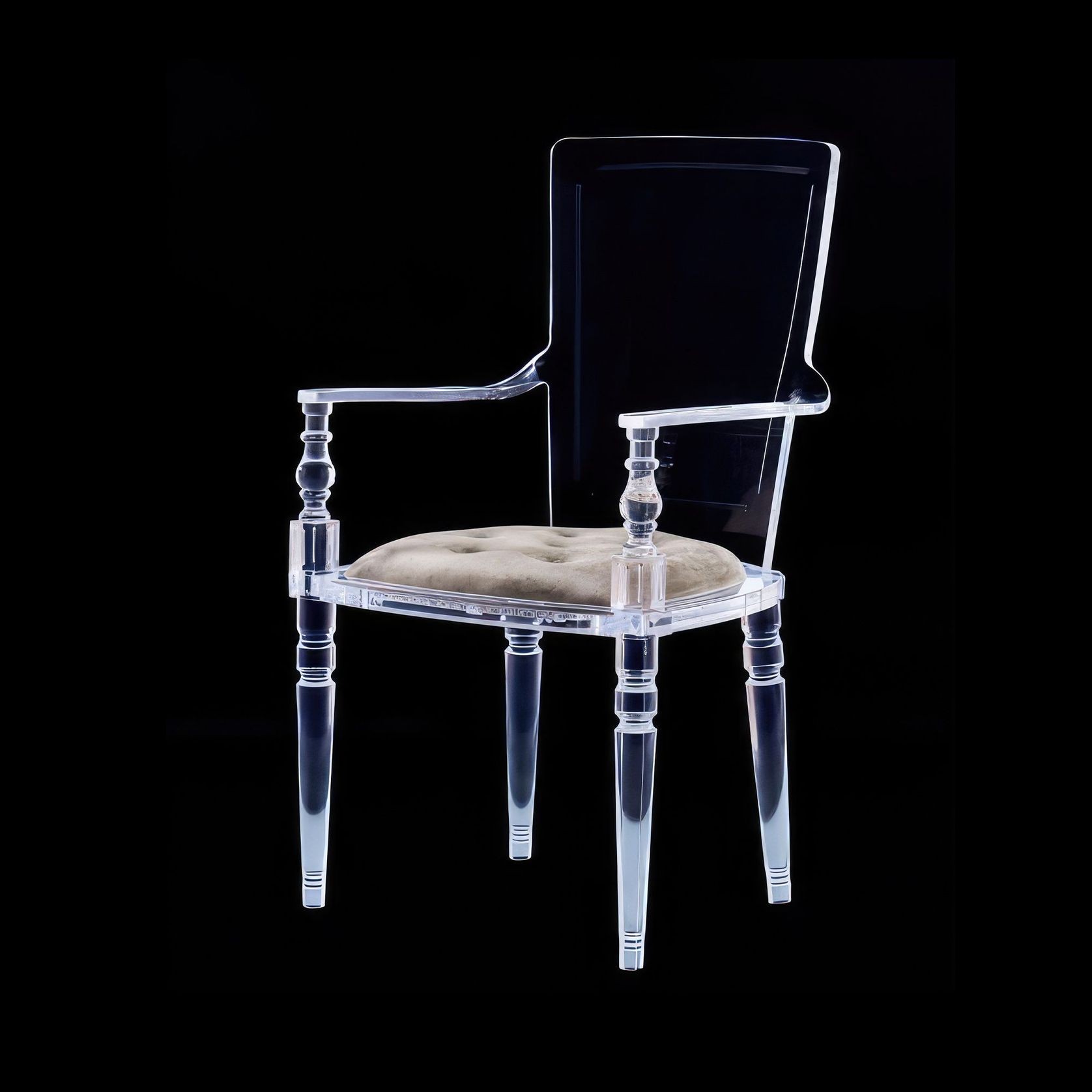 Laurence Lucite Acrylic Dining Chair with Chesterfiled Cushion - CUSTOMISE gallery detail image