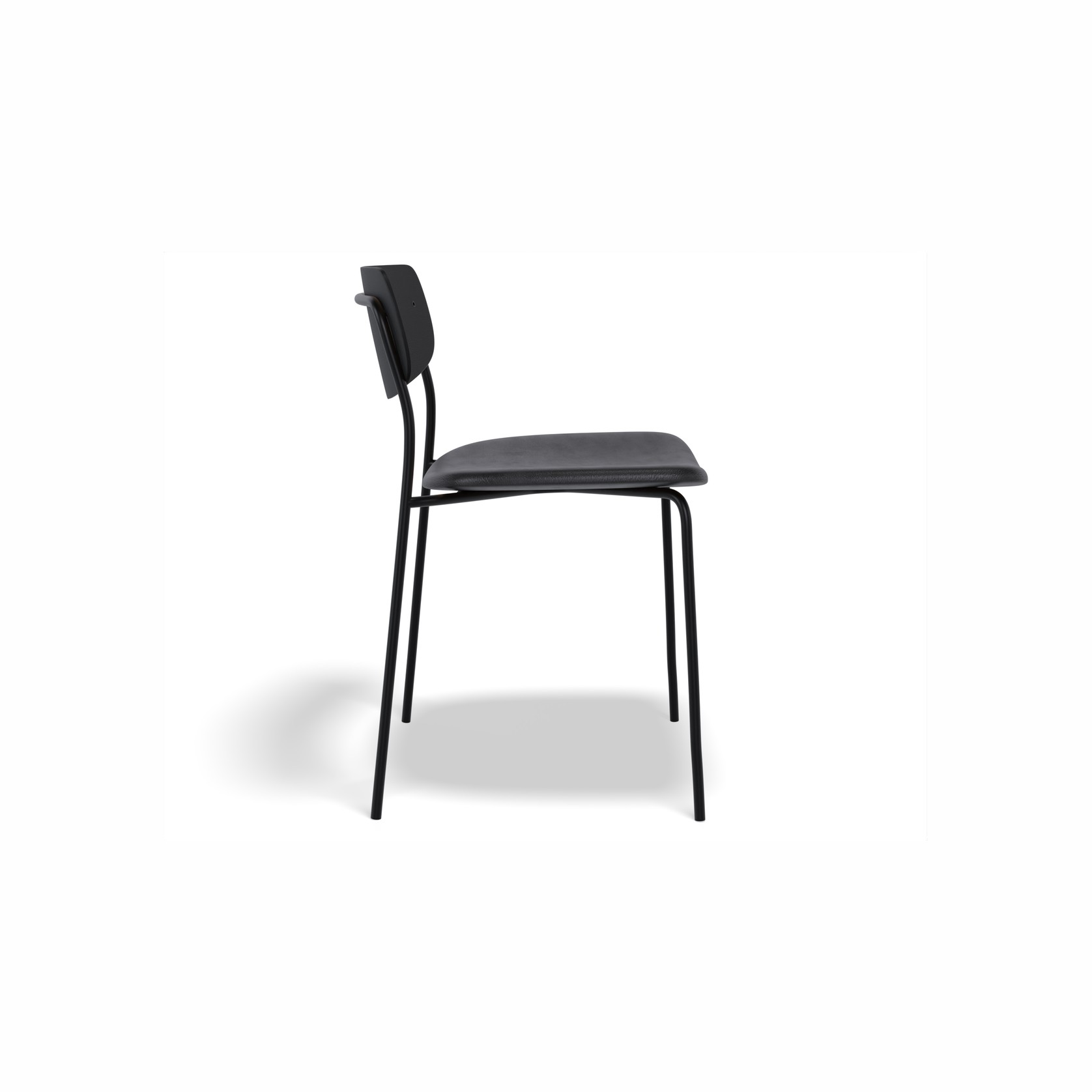 Rylie Chair Black - Padded Black Vegan Leather Seat gallery detail image