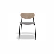 Rylie Chair Natural - Padded Grey Vintage Leather Seat gallery detail image