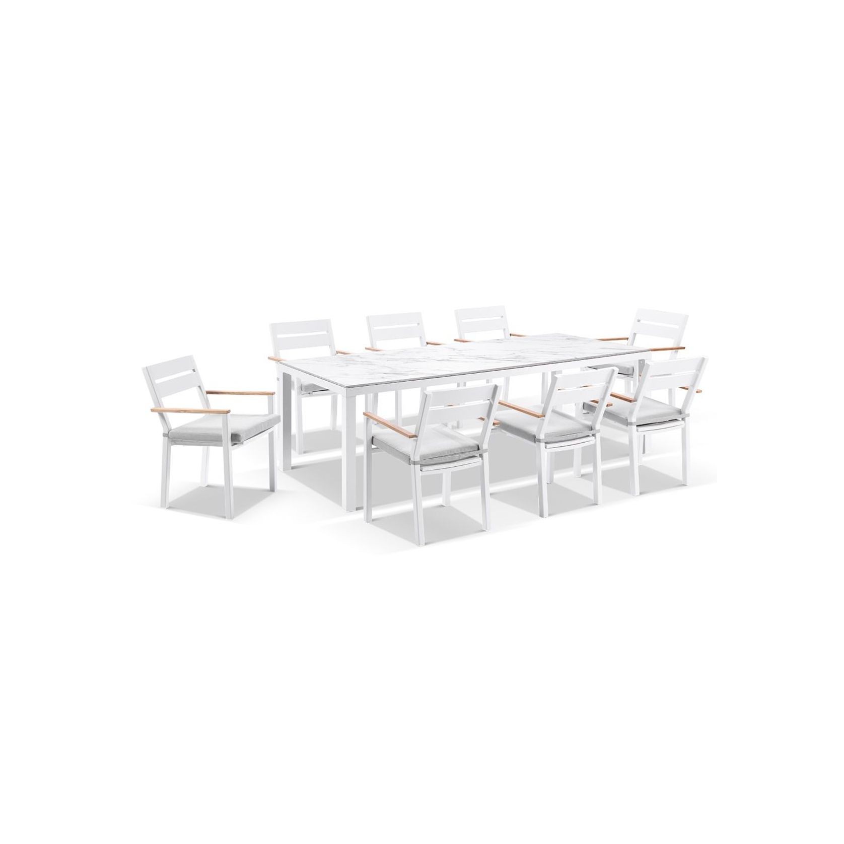 Tuscany Ceramic 8 Rectangle Seat With Capri Chairs gallery detail image