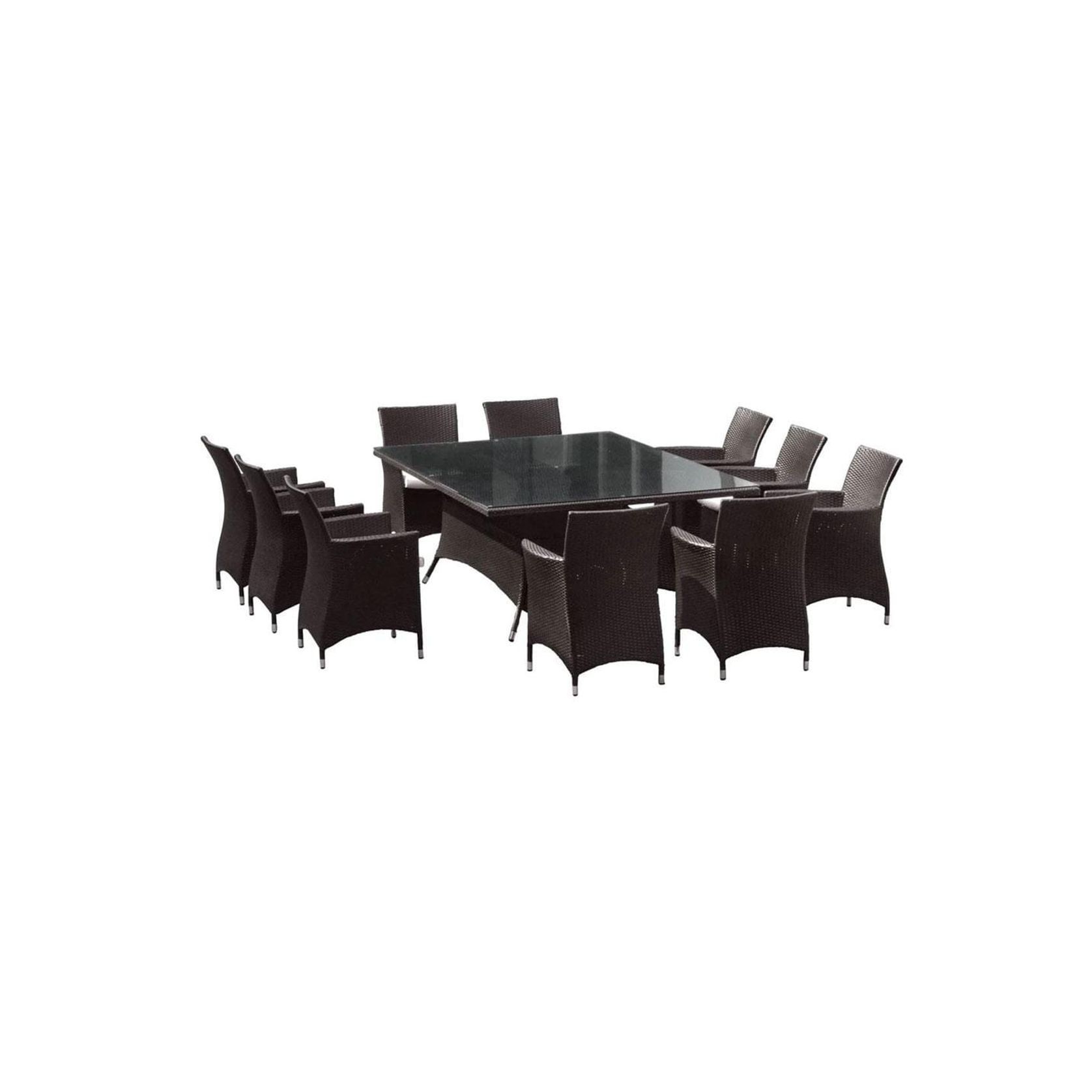 Sorrento 10 Seat 11pc Glass Top Outdoor Dining Set gallery detail image
