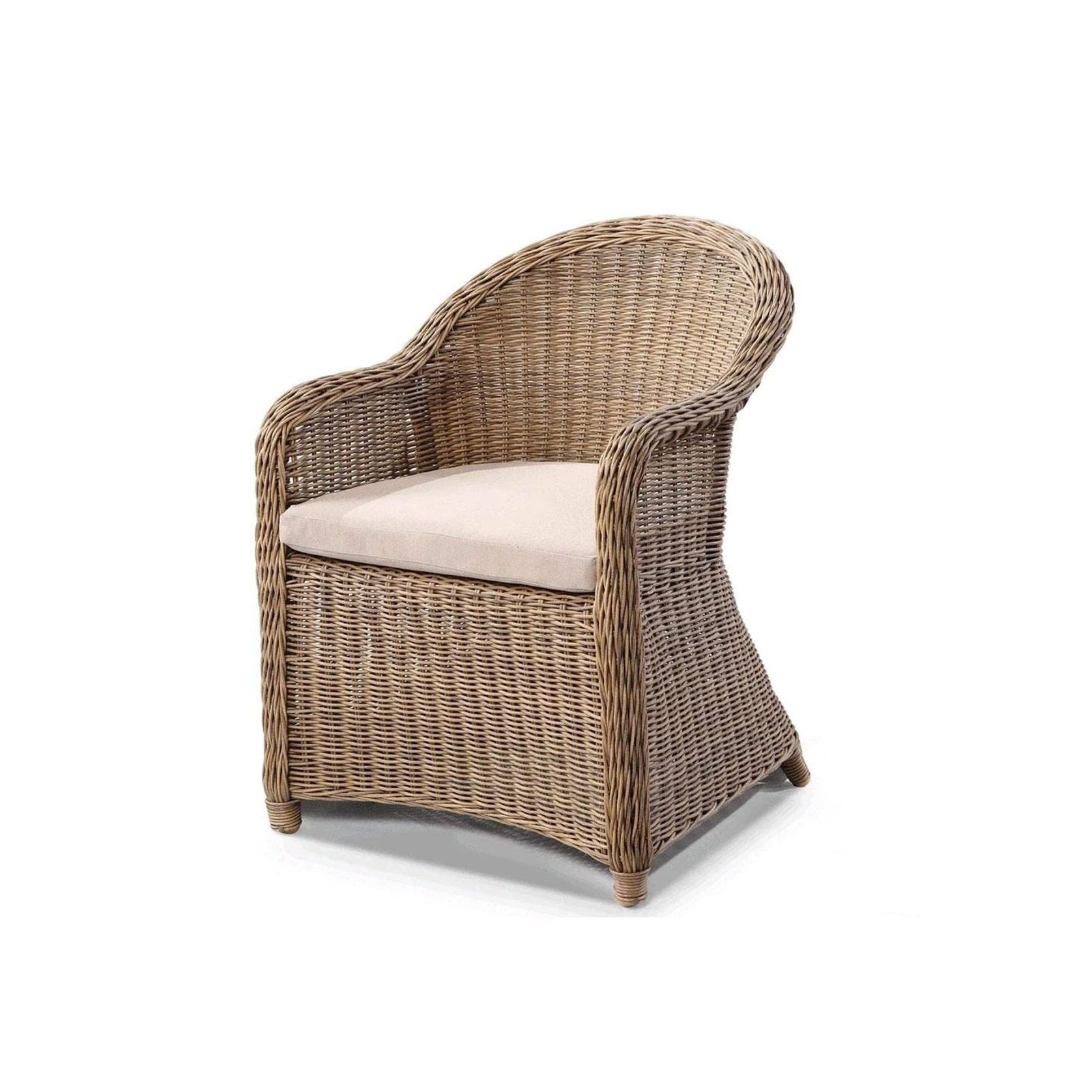 Plantation Full Round Wicker Dining Arm Chair gallery detail image