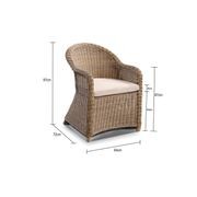 Plantation Full Round Wicker Dining Arm Chair gallery detail image