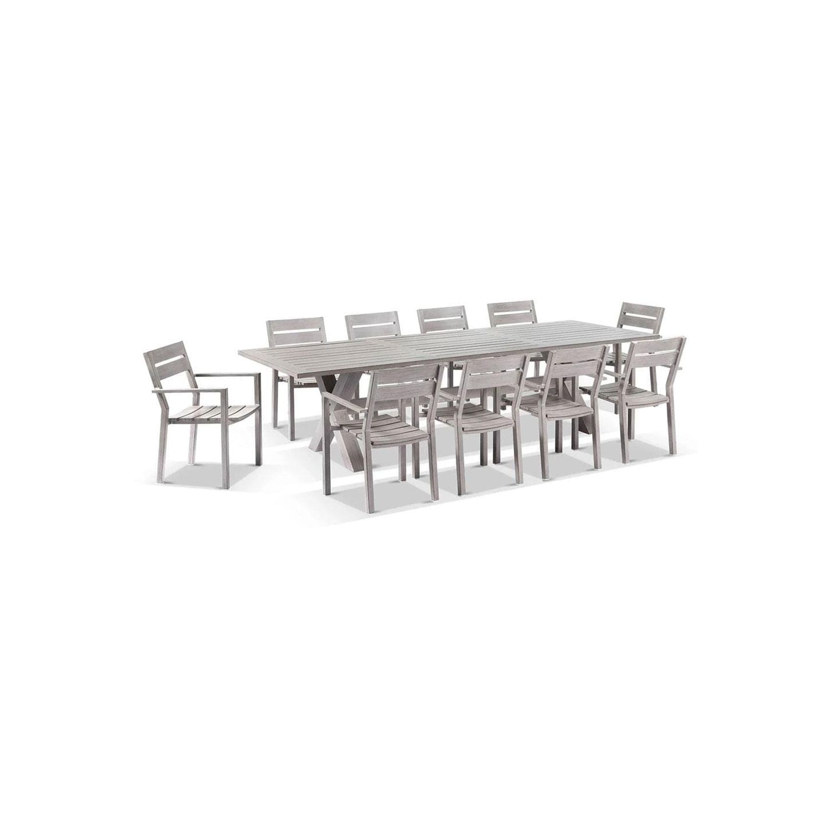 Aged Teak look Tahitian 3m Dining Set w/Santorini Chair gallery detail image
