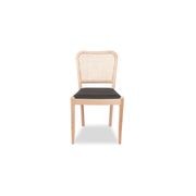 Vika Chair Natural with Black Seat Pad gallery detail image