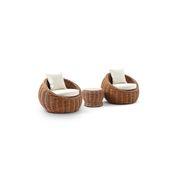 Newport Outdoor Wicker Lounge 2x Arm Chair w/Side Table gallery detail image