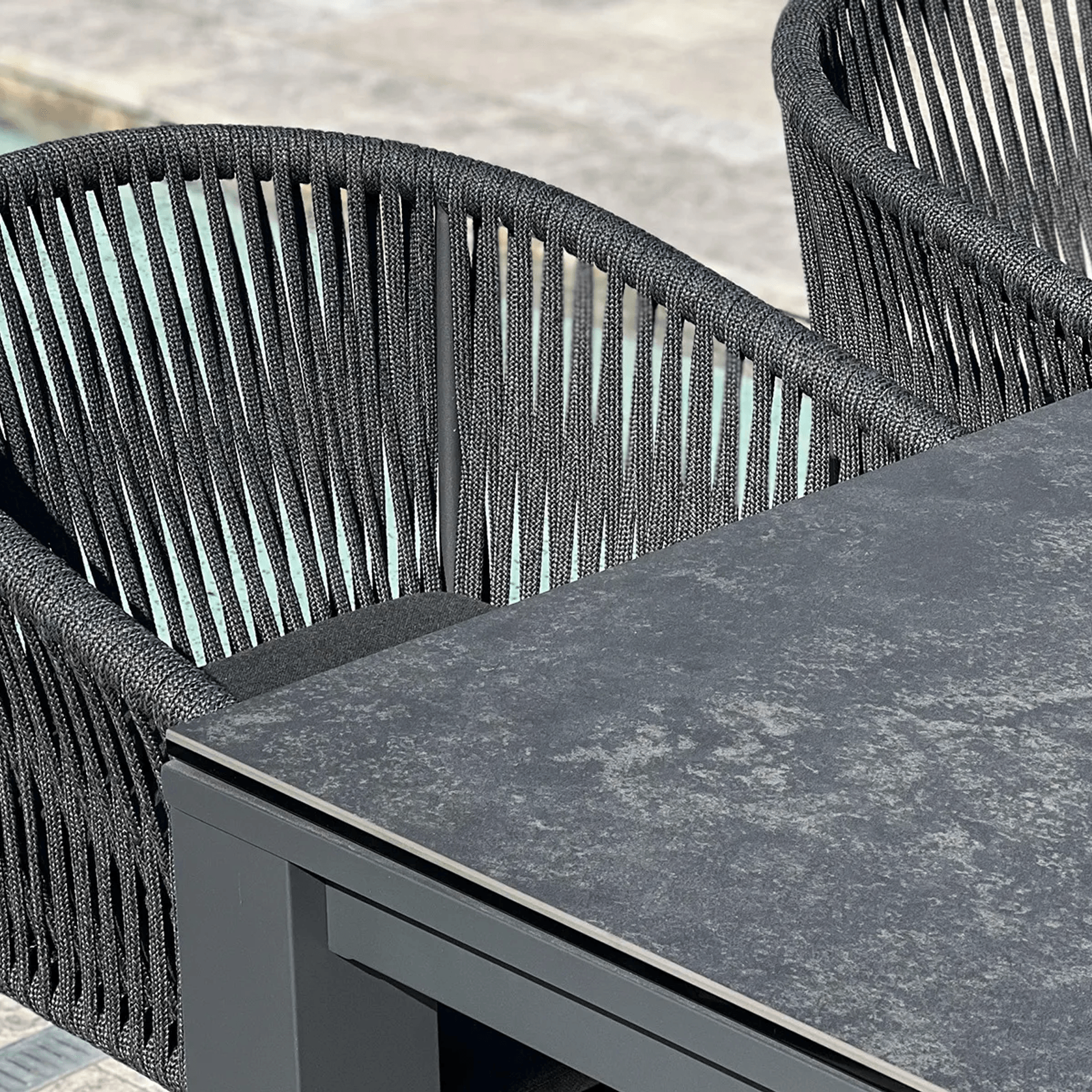 Adele Ceramic Outdoor table with 4x Gizella Chairs ArchiPro AU