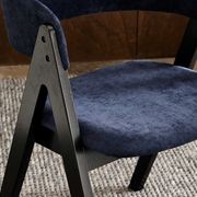 Gaudi Black Hardwood Dining Chair | Navy Fabric gallery detail image