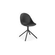 Pebble Chair Black Upholstered Vintage Seat - Swivel Base - Black gallery detail image