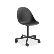 Pebble Chair Black Upholstered Vintage Seat - Sled Base - Black gallery detail image