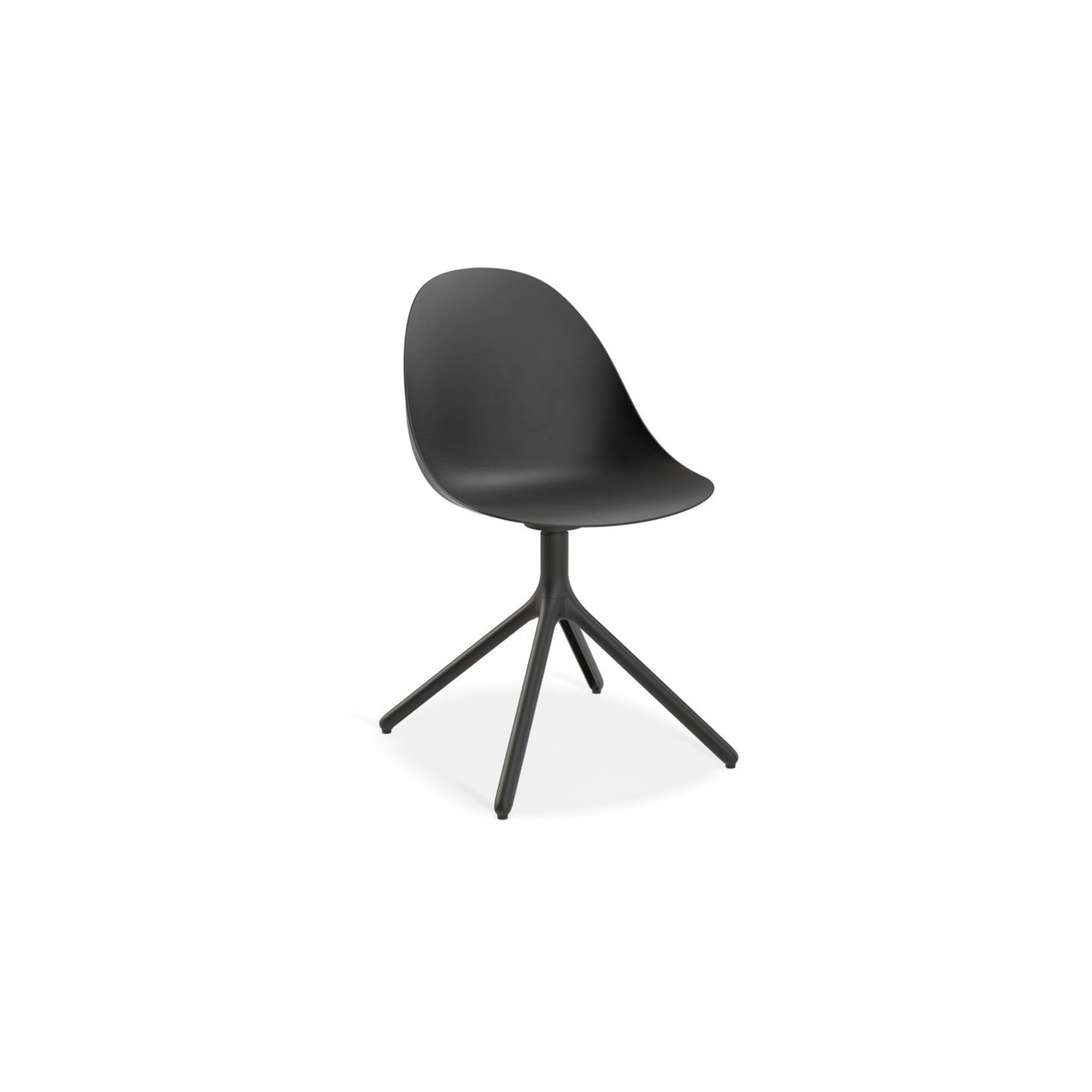 Pebble Chair Black with Shell Seat - Natural Beechwood Base gallery detail image