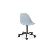 Pebble Chair Pale Blue with Shell Seat - Pyramid Fixed Base - Black gallery detail image