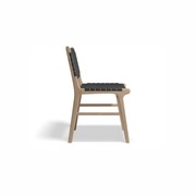 Brooklyn Dining Chair - Woven Black Seat / Natural Frame gallery detail image