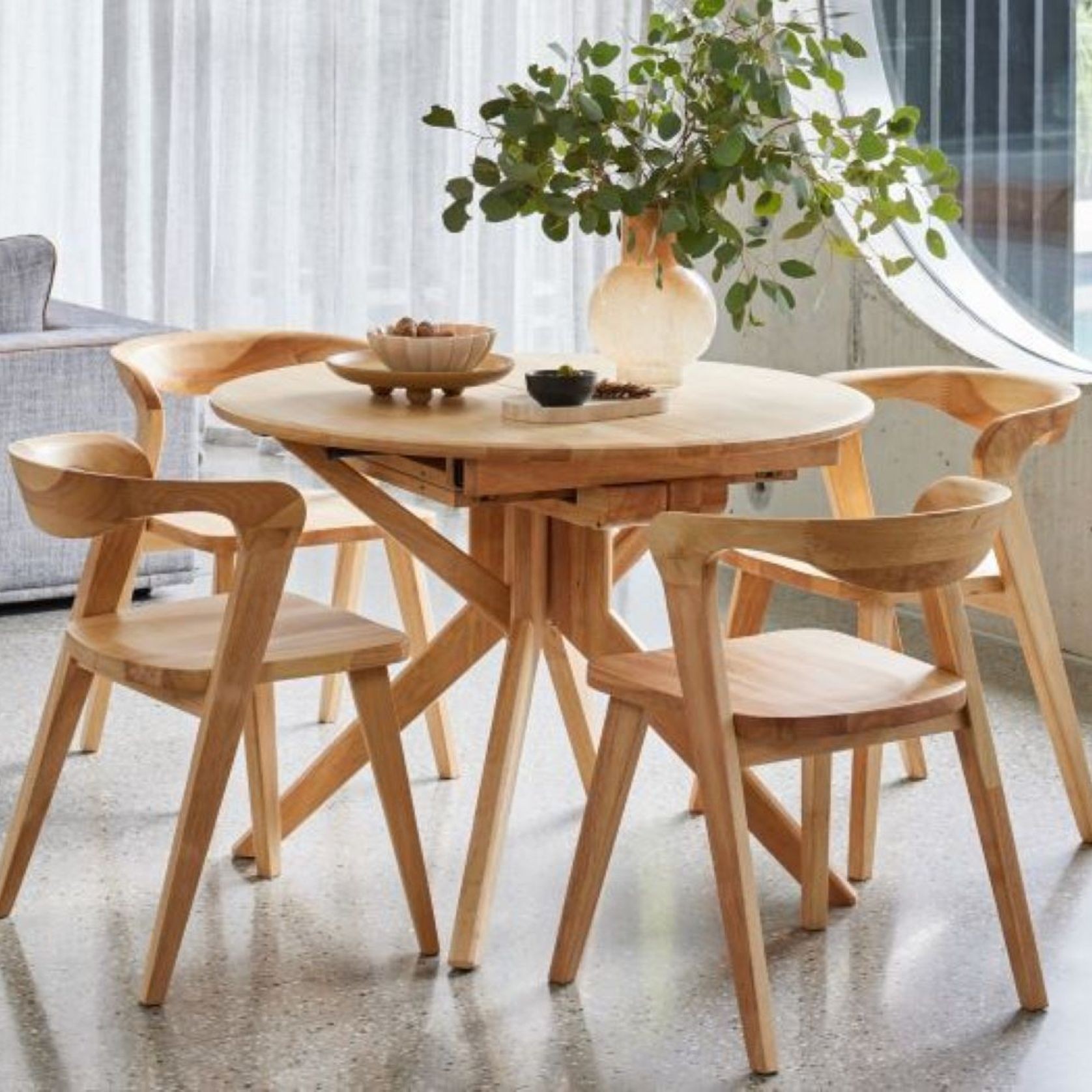Casa 5PCE Extendable Dining Set | Natural Hardwood gallery detail image