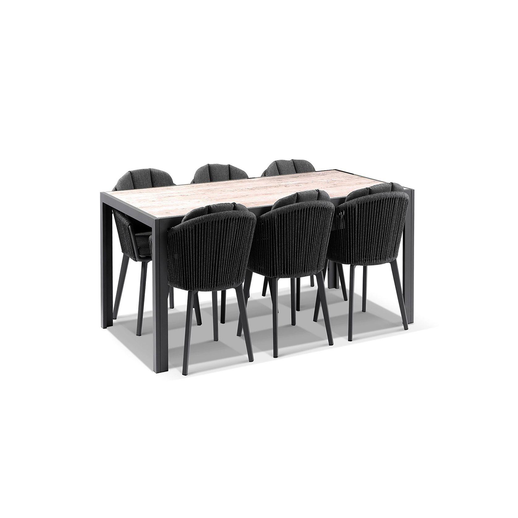 Alpine Outdoor 6 Seater Dining Table and Chairs Setting gallery detail image