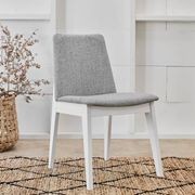 Finn Hardwood Dining Chair | Grey Fabric gallery detail image