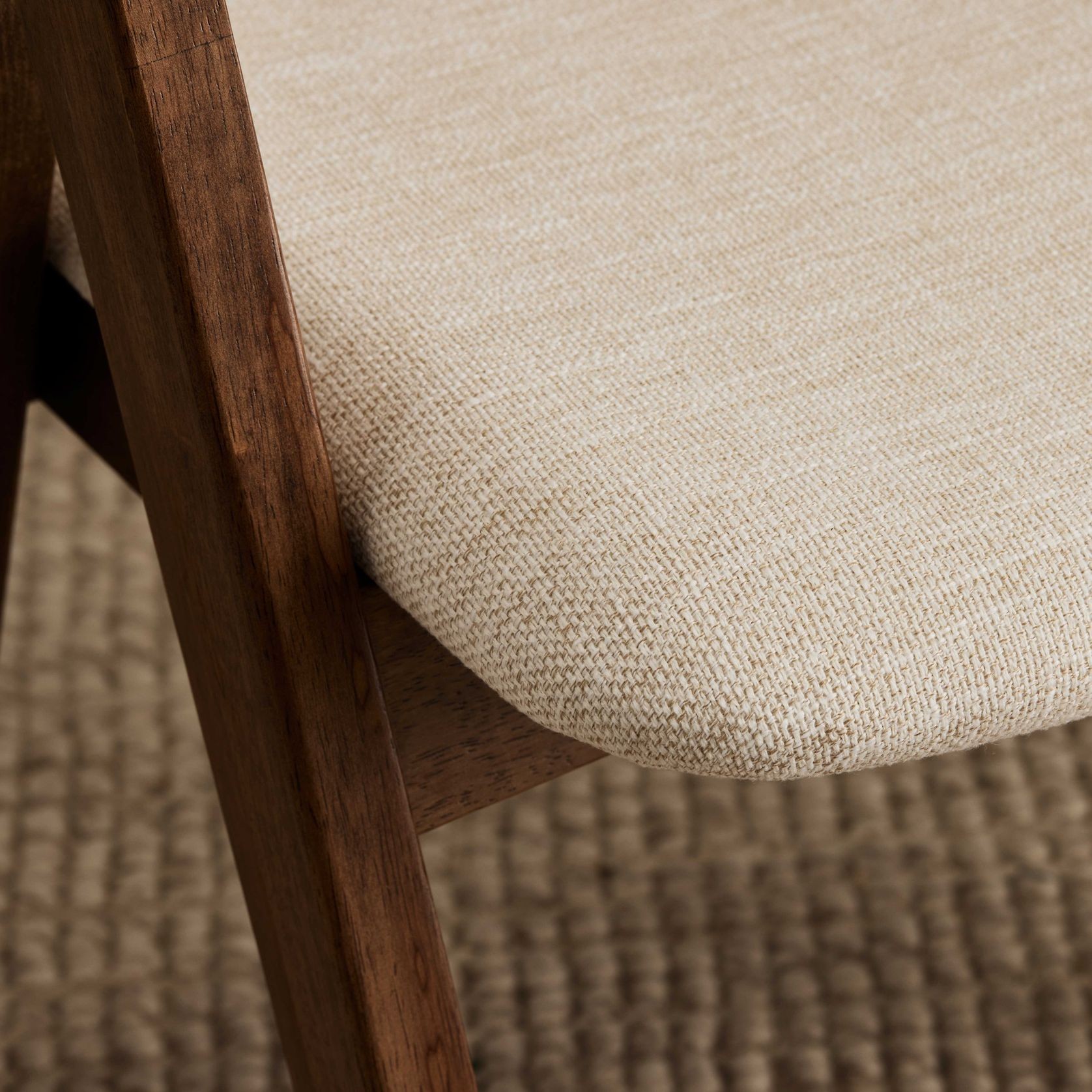 Gaudi Hardwood Dining Chair | Walnut | Beige Fabric gallery detail image