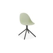 Pebble Chair Mint Green with Shell Seat - Swivel Base w Castors - Black gallery detail image