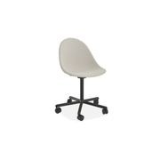 Pebble Fabric Light Grey Upholstered Chair - Sled Base - Black gallery detail image