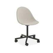 Pebble Fabric Light Grey Upholstered Chair - Swivel Base - Black gallery detail image