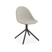 Pebble Fabric Light Grey Upholstered Chair - Swivel Base - Black gallery detail image