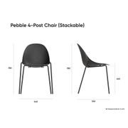 Pebble Fabric Light Grey Upholstered Chair - 4 Post Base - White gallery detail image