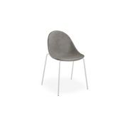 Pebble Chair Grey Upholstered Vintage Seat - Swivel Base - Black gallery detail image